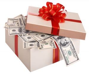 Gift box with cash inside