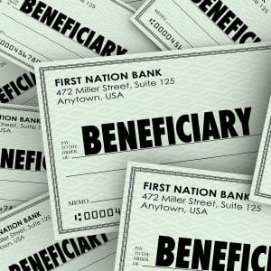 Beneficiary word on checks as payouts of estate